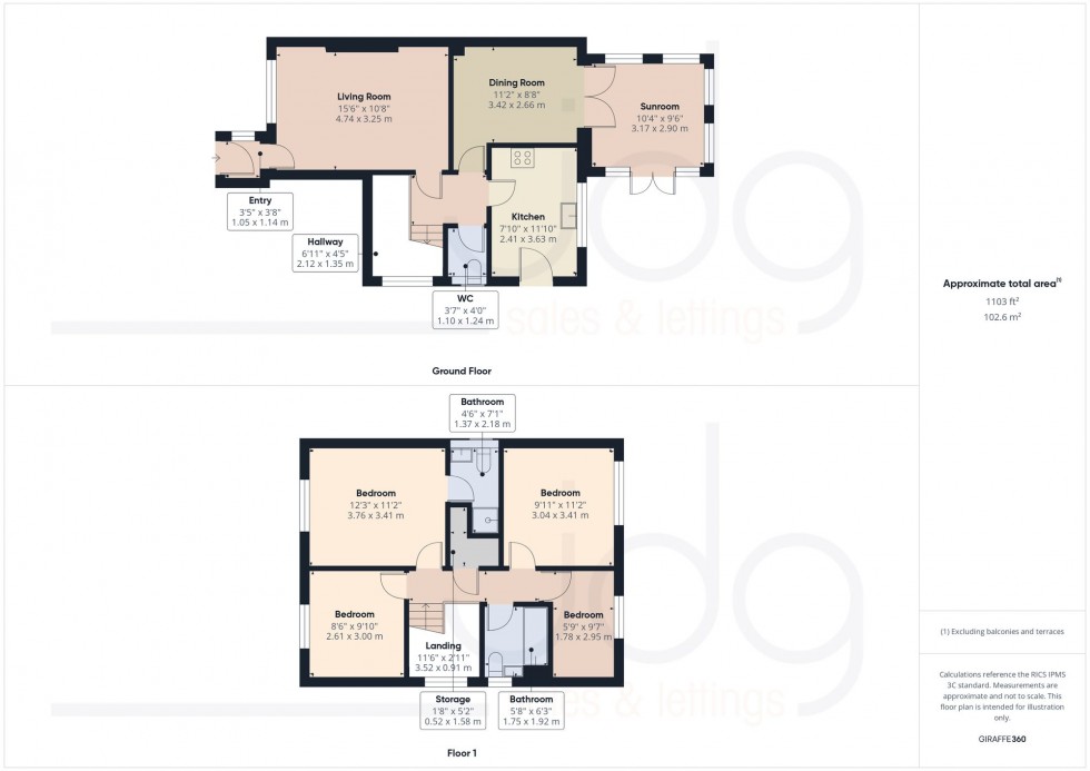 Floorplan for Hodder Avenue, Morecambe, LA3