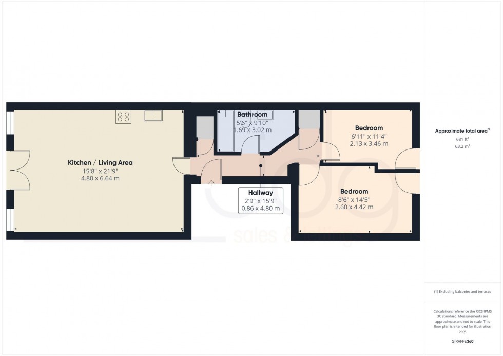 Floorplan for Bridget Street, The Warehouse Bridget Street, LA1
