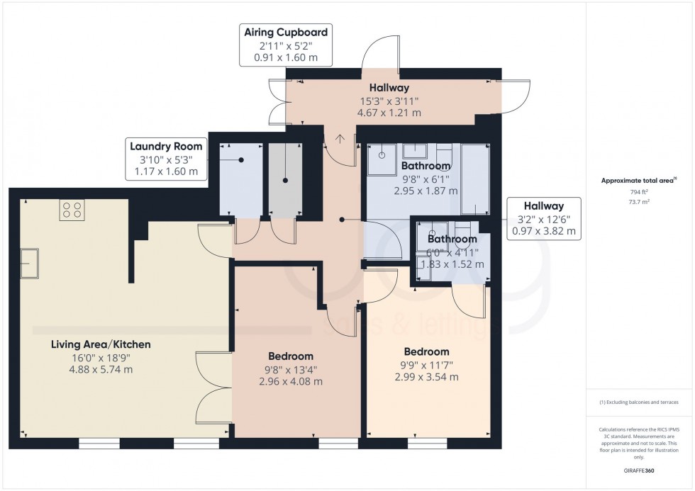 Floorplan for River View Apartments, River Street, LA1