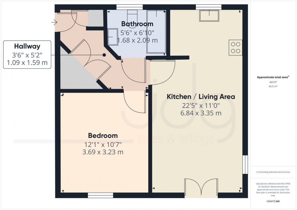 Floorplan for New Quay Road, Lancaster, LA1