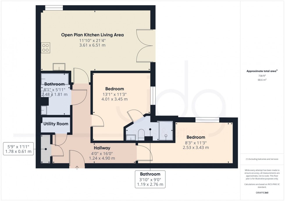 Floorplan for Damside Street, Lancaster, LA1