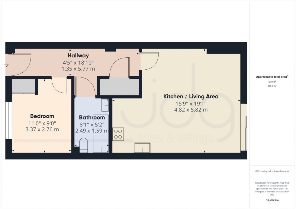 Floorplan for Aalborg Place, Court View House, LA1