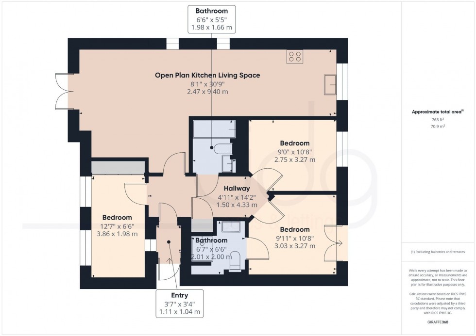 Floorplan for The Colonnade, Lancaster, LA1