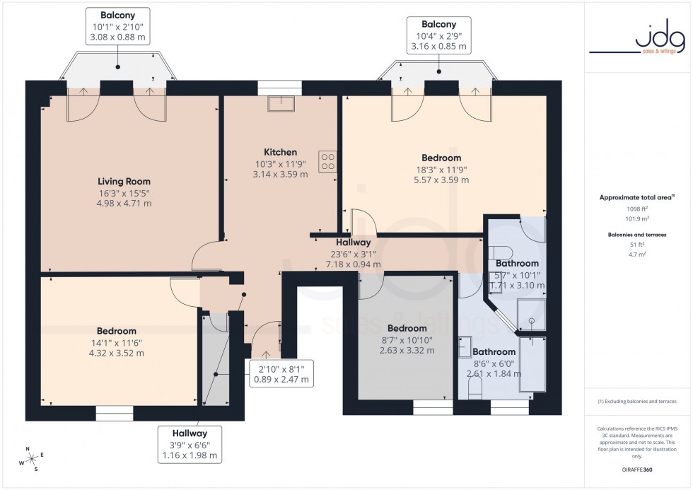 Floorplan for Marine Road East, Empress Court, LA4