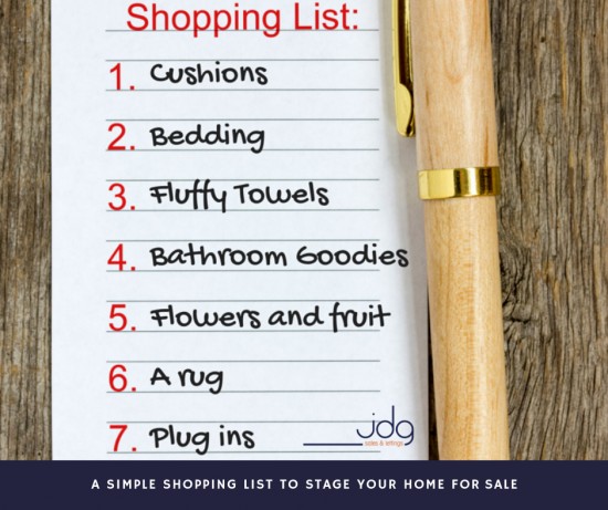 A simple shopping list to stage your home for sale