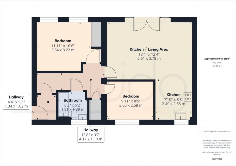 Floorplan for Samuels Court, Lancaster, LA1
