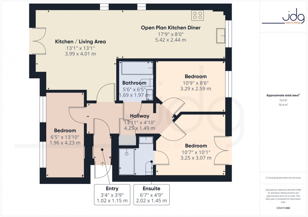 Floorplan for The Colonnade, Lancaster, LA1