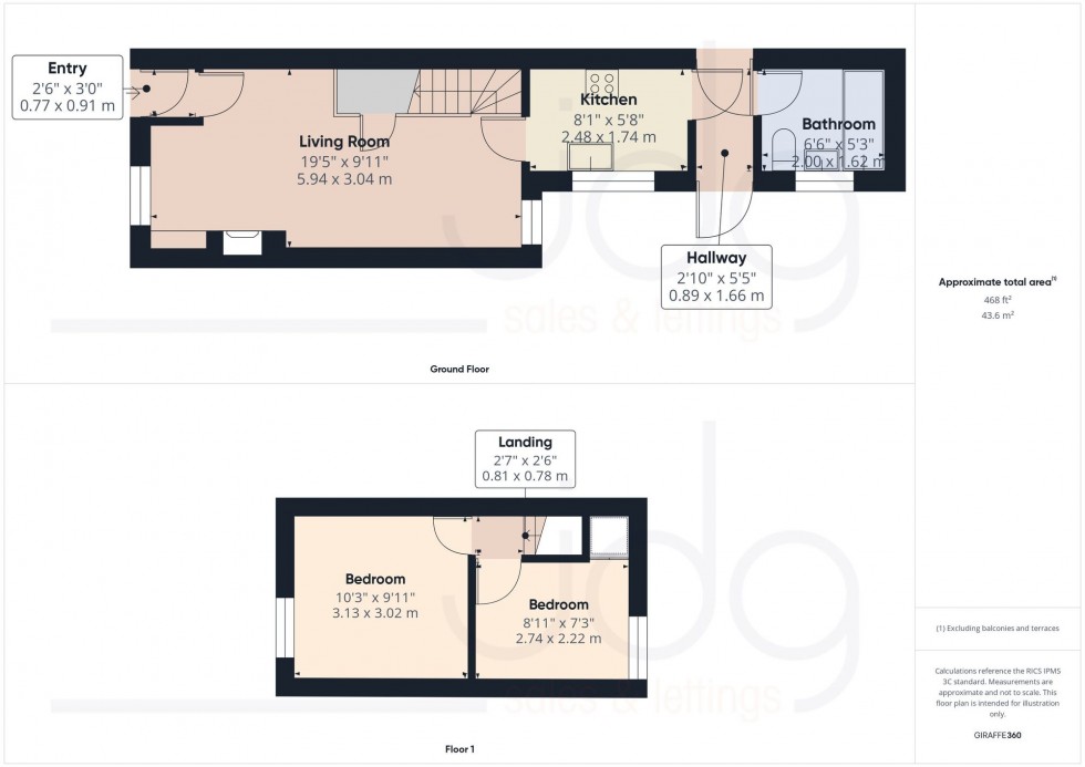 Floorplan for Prospect Street, Lancaster, LA1